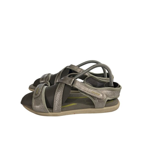 Ecco Womens  Size 6 Silver Leather Strappy Open-Toe Sandals shoes - Picture 3 of 7
